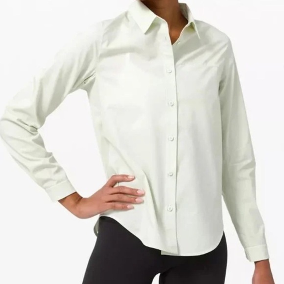 Lululemon Full Day Ahead Shirt Springtime/Mint Size 4 Button Down - Picture 2 of 14